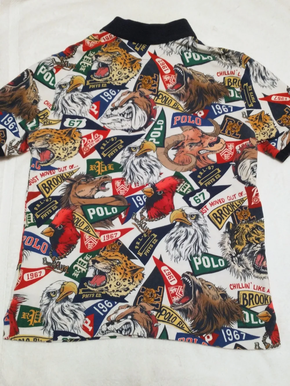 Polo Ralph Lauren Banner Logo College Pennant Polo Shirt Youth Boys Large 14-16